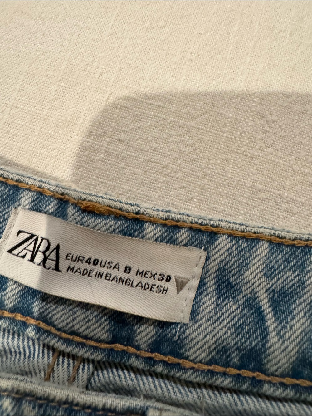 Zara Light Blue High-Rise Denim Shorts - Picture 2 of 3